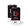 D'addario Tour-Grade 9V Battery, 2 pack