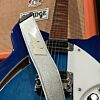 Silver Sparkle Lightning Bolt Guitar Strap- Metal Flake 