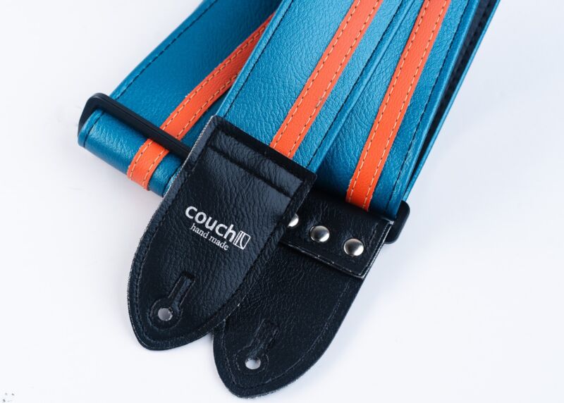 The Jet Age Blue and Orange Racer X Guitar Strap - v5
