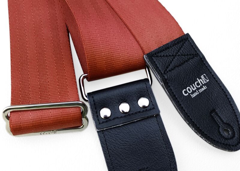 Deepest Terra Cotta Seatbelt Guitar Strap 