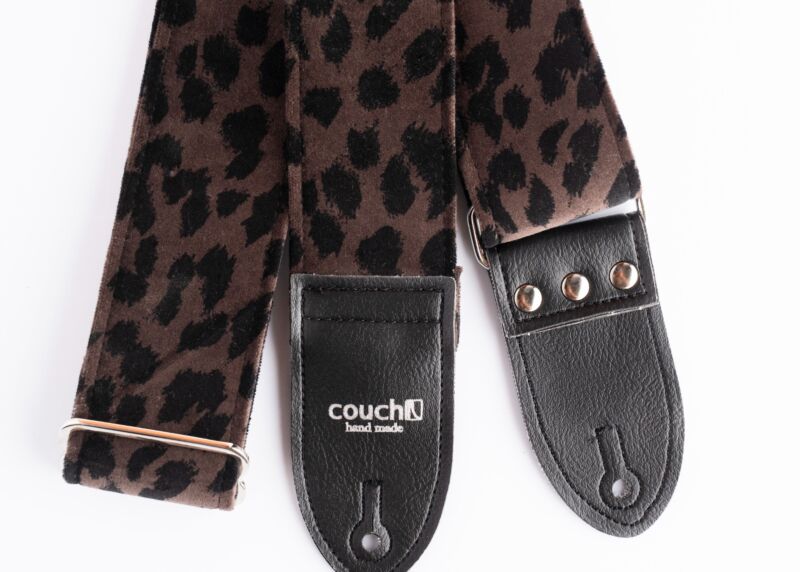 Cheetah Print Guitar Strap - Brown