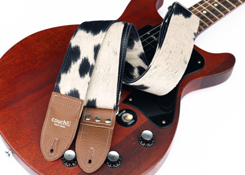 Cow print Guitar Strap - Cow friendly and ready to rock!