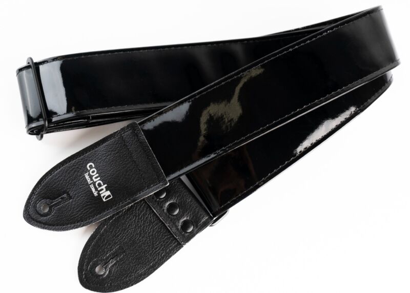 The Berlin Noir Patent Faux Leather Guitar Strap