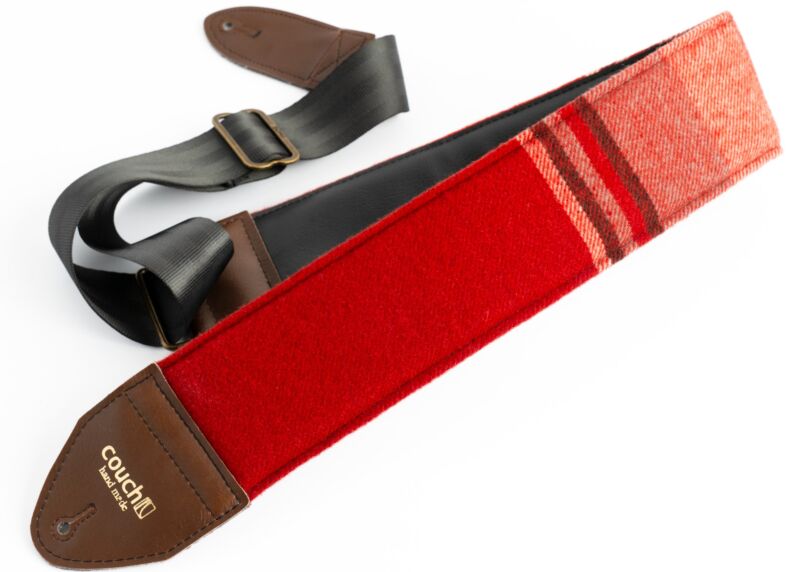 Extra Wide Scout Caravan Royal Red Detroit  1978 Padded Guitar And Bass Strap