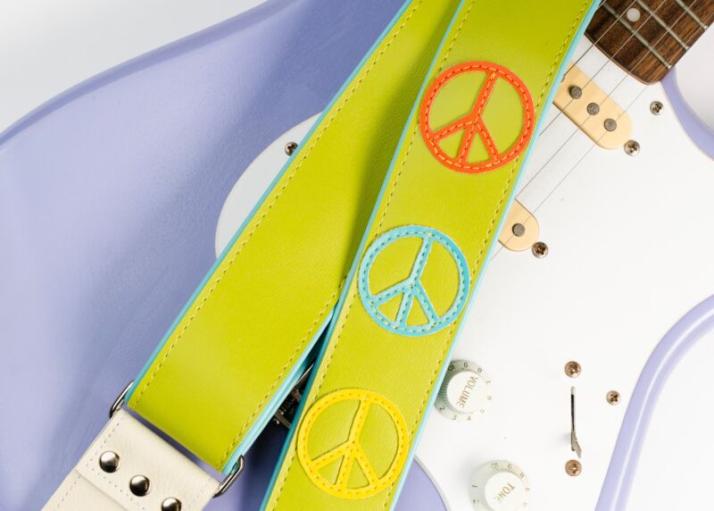 Peace Sign Guitar Strap - Color