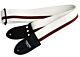 Bright White and Oxblood Racer X Guitar Strap
