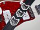 The Couch Cat Guitar Strap- Black With White Cats