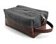 Charcoal Wool and Vegan Leather Dopp Kit