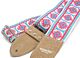 The Couch Imagining Sun Vintage Hippie Weave Boho Guitar Strap - Pink and Sky