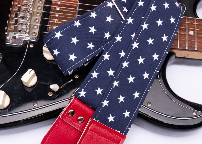 Abstract Flag Guitar Strap V2 - The Red White and Blue American Flag Guitar Strap - Limited Edition