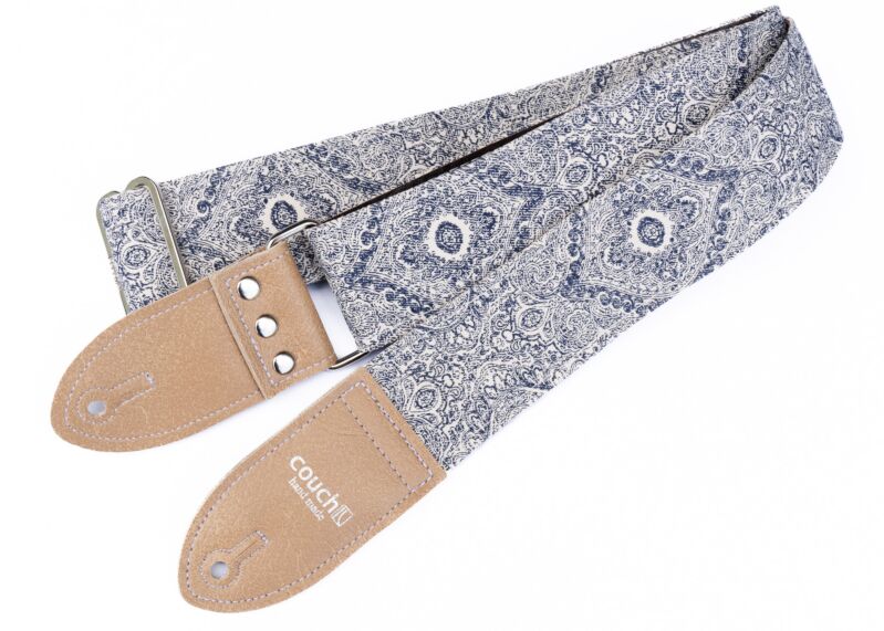 Victorian Ink and Canvas Paisley Guitar Strap