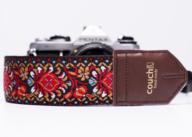 Buckskin Hendrix Camera Strap Made with Recycled Seatbelt And Vegan Leather 