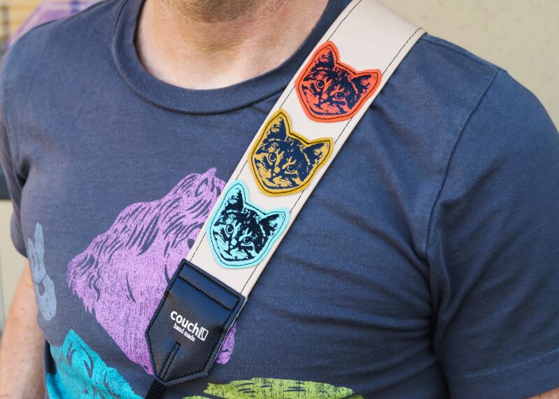The Multi-Colored Cat Camera Strap