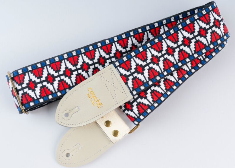 The Geo Knievel ’70s Red, White & Blue Hippie Weave Guitar Strap