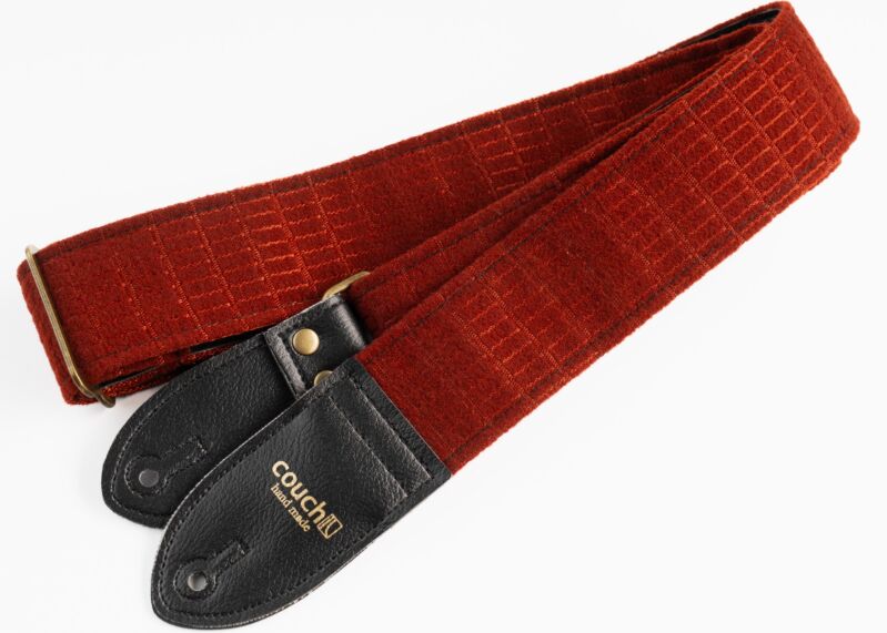 Royal Red 1970's Vintage Cloth Guitar Strap V2
