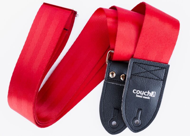 Recycled Red Seatbelt Guitar Strap 