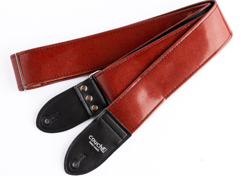 Red Sparkle Metal Flake Guitar Strap