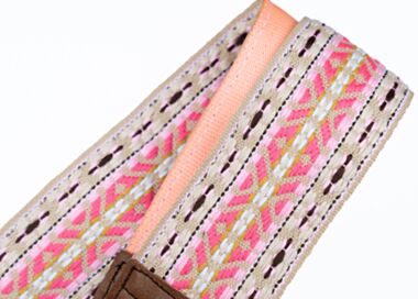 Dylan White and Pink Camera Strap
