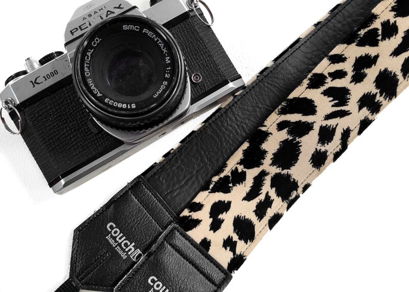 Cheetah Print Camera Strap - Brown or yellow