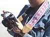 The Imagining Sun Vintage Hippie Weave Camera Strap - Pink & Sky