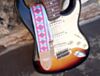The Couch Imagining Sun Vintage Hippie Weave Boho Guitar Strap - Pink and Sky