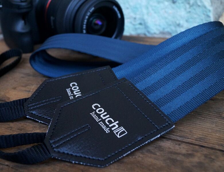 The Recycled Navy Blue Seatbelt Camera Strap