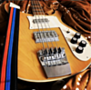 Black Orange & Blue Double Racer X Guitar Strap 