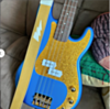 Custom Gold Sparkle Lightning Bolt Guitar Strap  