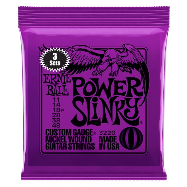  Power Slinky Electric Guitar Strings- 3 Pack 