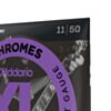 D'addario ECG24 Chromes Flat Wound Electric Guitar Strings, Jazz Light, 11-50