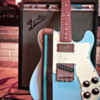 Brown with Aqua Vinyl Racer X Guitar Strap