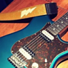 Custom Gold Sparkle Lightning Bolt Guitar Strap  