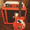 Orange with White Racing Stripe Guitar Strap