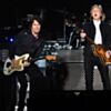 Rusty Anderson of Paul McCartney band with special modified 3 inch strap. 