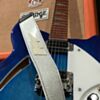 Silver Sparkle Lightning Bolt Guitar Strap- Metal Flake 