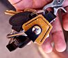 Gold Sparkle Guitar Pick Keychain