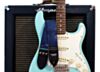 Custom Blue Sparkle Lighting Bolt Guitar Strap by Couch 