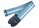 Aqua Metallic and White Camino Racing Stripe Guitar Strap