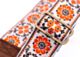 Cork and Orange Flowers Hippie Weave Guitar Strap