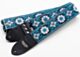 Cork and Turquoise Flowers Woven Guitar Strap