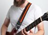 Brown with Orange Vinyl Racer X Guitar Strap