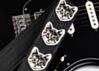 The Couch Cat Guitar Strap- Black With White Cats