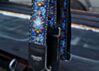 Blue Hendrix Boho Banjo Strap- Hand Made Woven Banjo Straps With Vegan Leather Ends, Made In USA