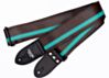 Brown with Aqua Vinyl Racer X Guitar Strap