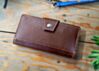 Classic Brown Womens Simple Vegan Wallet With Zipper Coin Purse and Checkbook or Phone Holder, Vegan Leather Construction