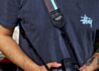 Couch Brown and Aqua Racer X Camera Strap