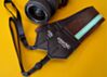 Couch Brown and Aqua Racer X Camera Strap