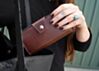 Classic Brown Womens Simple Vegan Wallet With Zipper Coin Purse and Checkbook or Phone Holder, Vegan Leather Construction