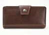 Classic Brown Womens Simple Vegan Wallet With Zipper Coin Purse and Checkbook or Phone Holder, Vegan Leather Construction