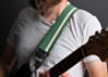 Sage Green Camaro and White Racer X Guitar Strap